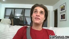 Big black cock gives handjob to a black cock