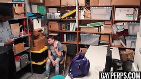 Double Penetration pounded teenager gets punished for stealing with his dad