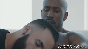 Max konnor: muscular black gay ass destroys hunky bearded white stud