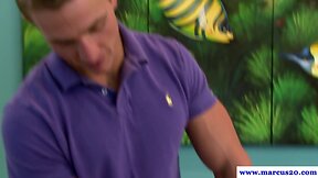 Buff straight hunk cocksucking and jerking