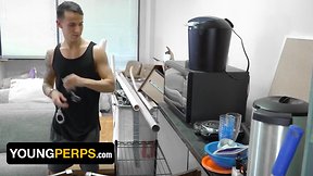 Teenage perps thrilled security officer performs rough deep cavity search to dude