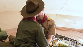 Ethan tate and tucker jennings fucked in forest tent by scout leader