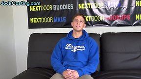 Handsome amateur stud cums after first casting