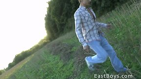 Public Handjob and Cum Eating