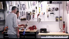 Teen Fit Boy Stepson Pounded By Stepdad In The Garage