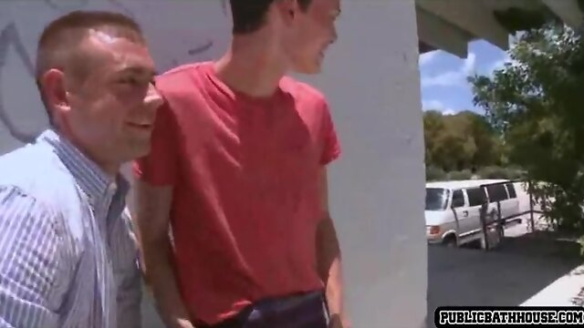 Guys enjoy public sex