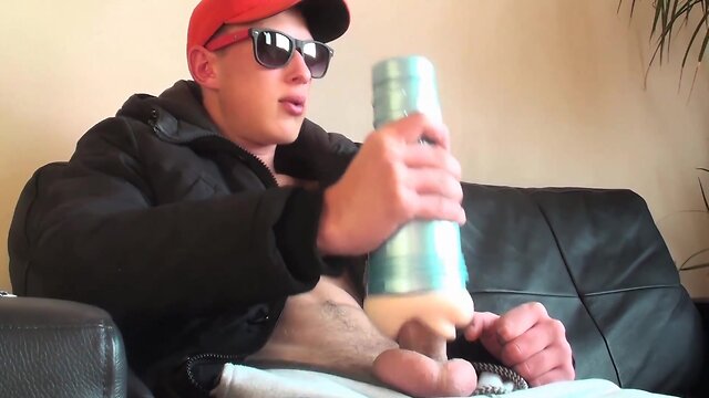 Teenage man masturbates to orgasm on camera