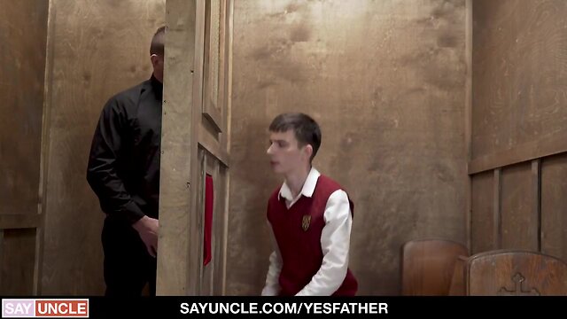 Yesfather – teenager sucks sizable priest prick in church gloryhole