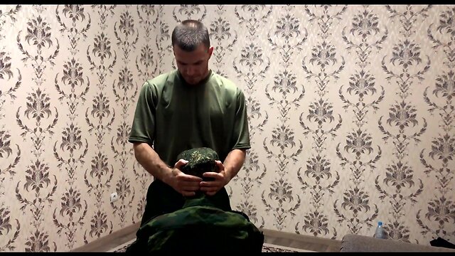 Russian soldiers fuck while on vacation. gay man has anal sex and gives a