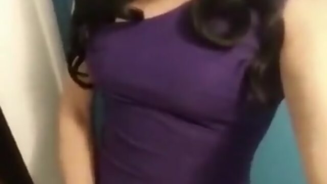 sexy stephanie crossdresser in purple dress