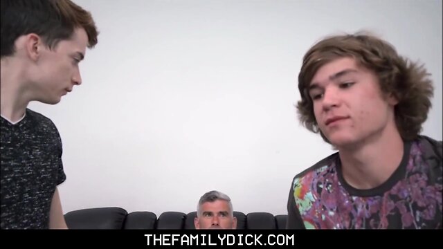 Teenager stepson alex meyer and his stepdad bill farnsworth family trio with