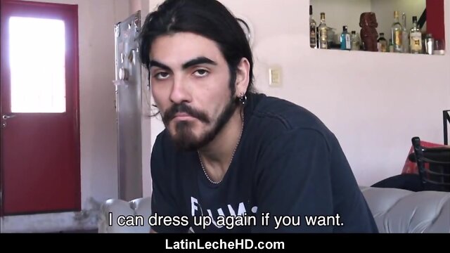 Straight latin twink paid to fuck gay roommate for rent money