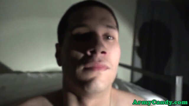 Army muscled hunks analized in shower sex fest