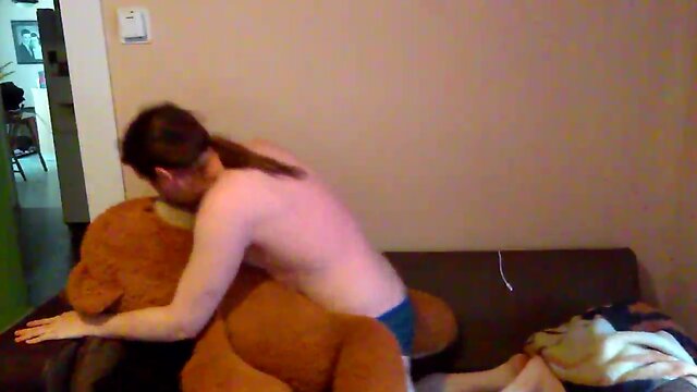 Home alone shagging my teddybear hard