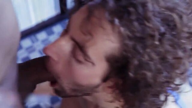 Curly Hairy Guy Fucks Ebony Penis