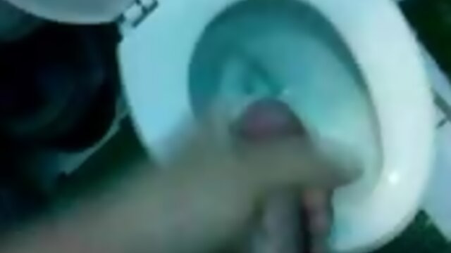 Jerking off into toilet
