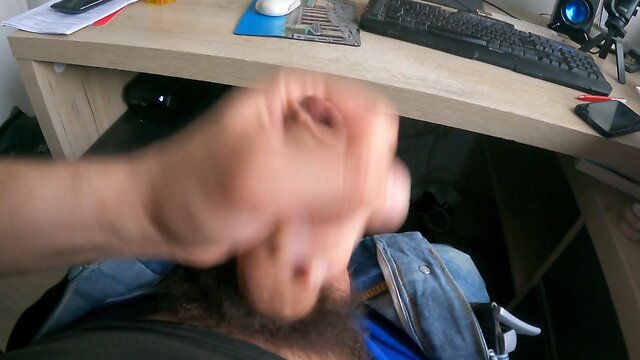 Masturbating and ejaculating with my large hairy penis