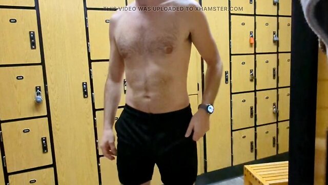 Freeballing and showing off bulge and cock outline at gym and locker room